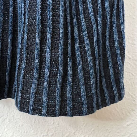 Lane Bryant Stretch Ribbed Knit Long Sleeves Sweater Dress Size 26/28 Blue Black - Picture 5 of 8